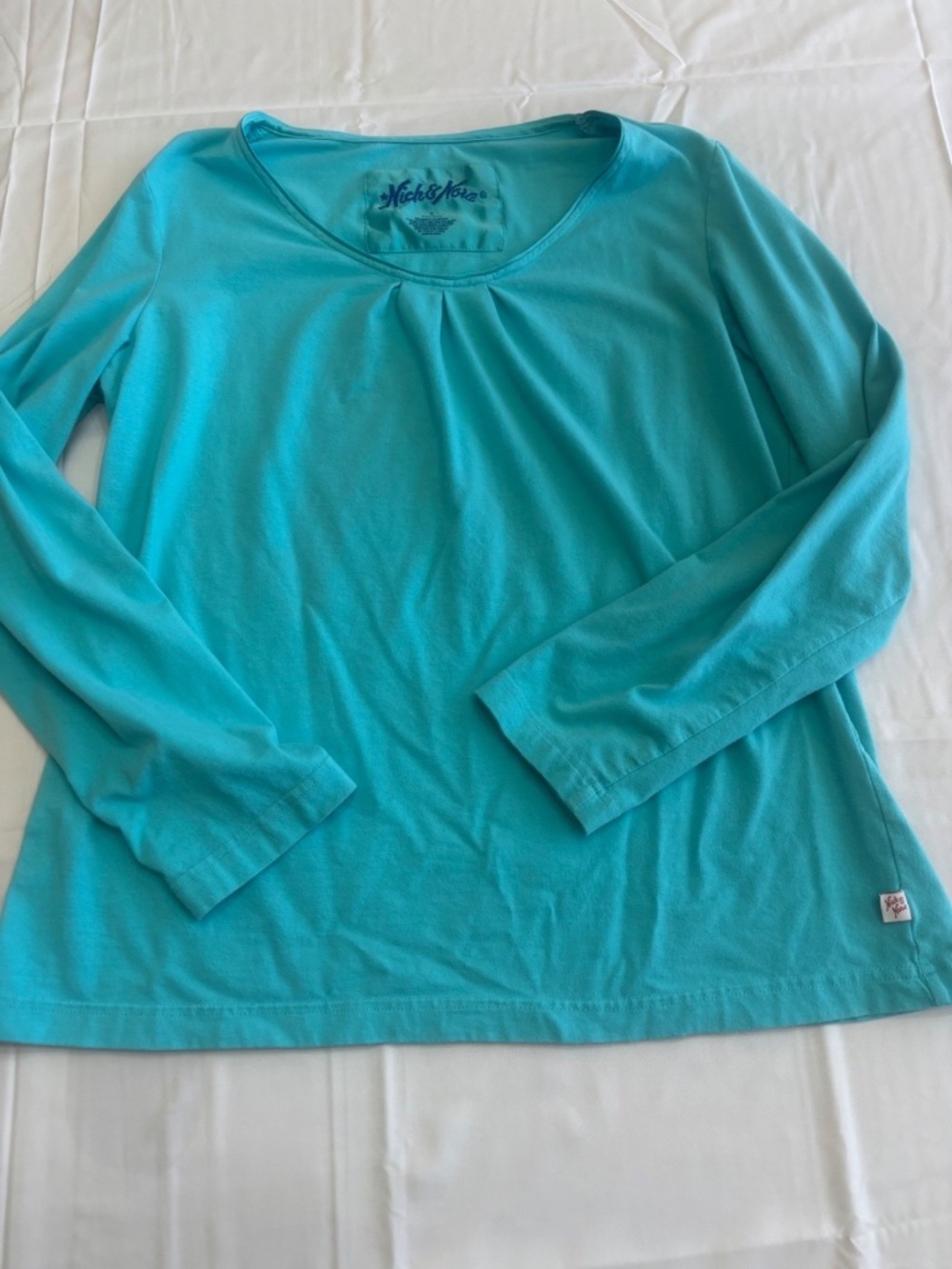 Nick and Nora Vintage Women Blue Pajama Shirt Size XL